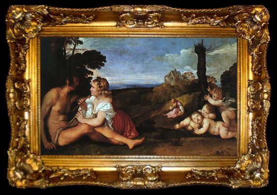 framed  TIZIANO Vecellio The Three Ages of Man aer, ta009-2